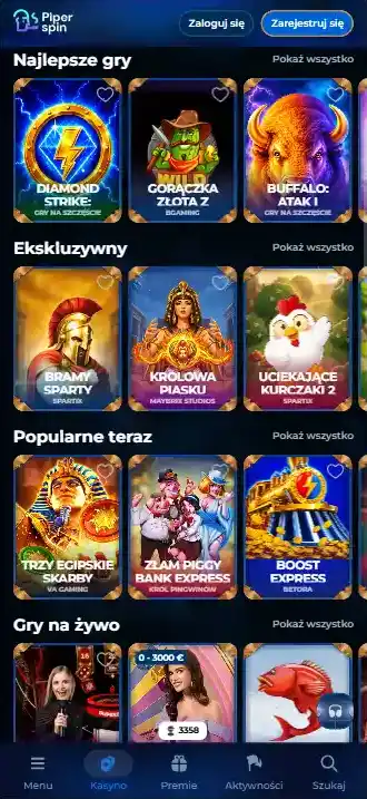 Mobilny interfejs Piperspin w przeglądarce i trybie PWA